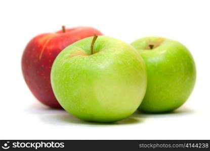 Ripe apples fruit isolated on white background