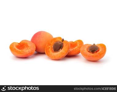 Ripe apricot fruit isolated on white background