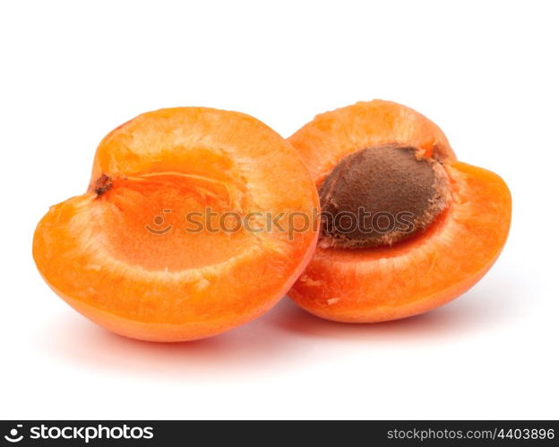 Ripe apricot fruit isolated on white background