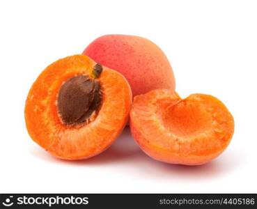 Ripe apricot fruit isolated on white background