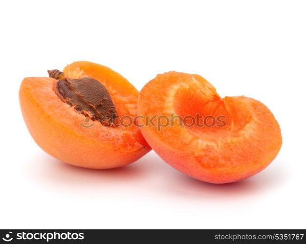 Ripe apricot fruit isolated on white background