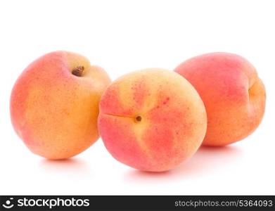 Ripe apricot fruit isolated on white background cutout