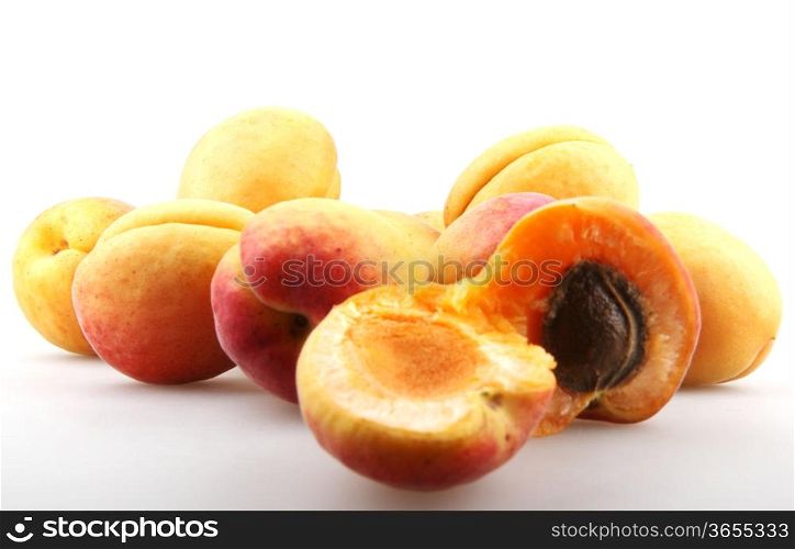 Ripe apricot in closeup.