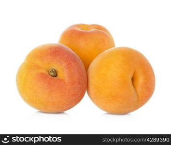 Ripe apricots fruit isolated on white background