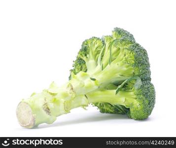 Ripe broccoli isolated on white