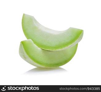 Ripe cantaloupe melon on white
