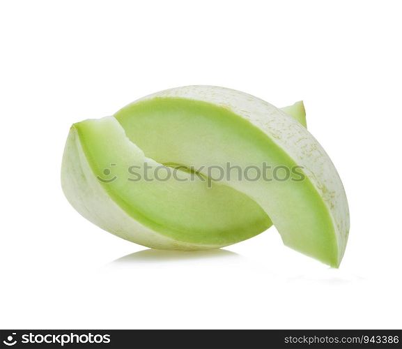 Ripe cantaloupe melon on white