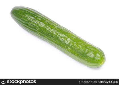 Ripe cucumber isolated on a white background
