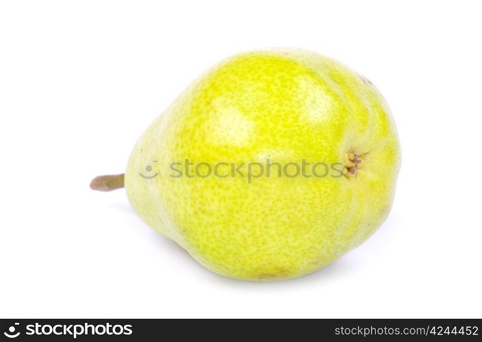 ripe fresh green pear isolated on white