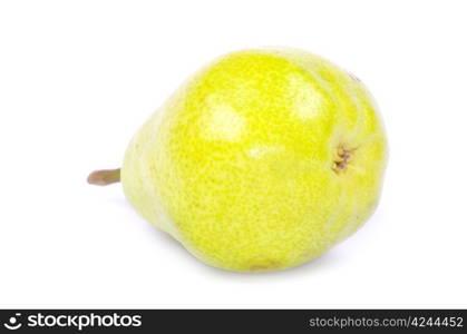 ripe fresh green pear isolated on white