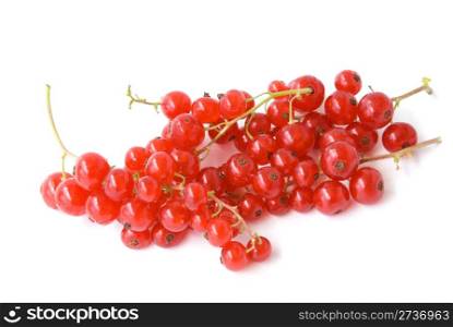 ripe fresh redcurrant isolated on white background