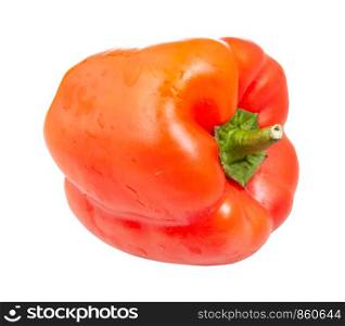 ripe fruit of red bell pepper (sweet pepper, capsicum) isolated on white background