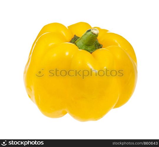 ripe fruit of yellow bell pepper (sweet pepper, capsicum) isolated on white background