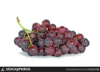 Ripe grapes isolated on white