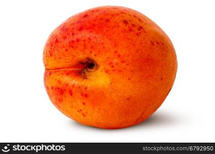 Ripe juicy apricots rotated isolated on white background