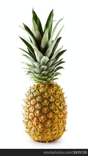 Ripe juicy pineapple isolated on white background