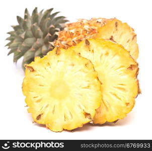 ripe juicy pineapple isolated on white background