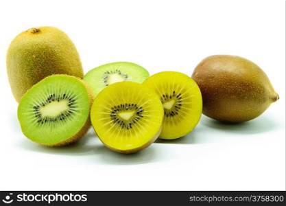 Ripe Kiwi fruit, isolated on a white background
