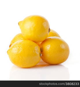 ripe lemons on a white background