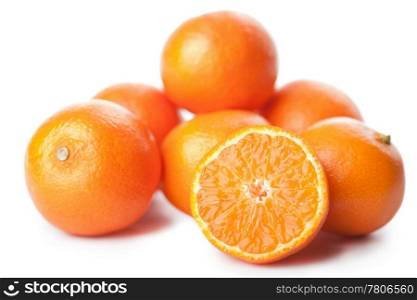 ripe mandarins isolated