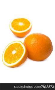 ripe oranges isolated
