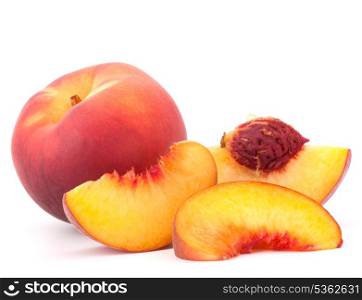 Ripe peach fruit isolated on white background cutout