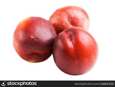 ripe peach isolated on a white background