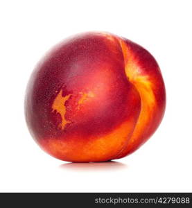 ripe peach isolated on white background