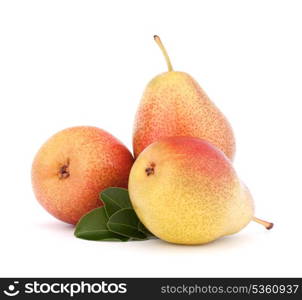 Ripe pear fruit isolated on white background cutout