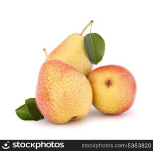 Ripe pear fruit isolated on white background cutout