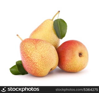 Ripe pear fruit isolated on white background cutout