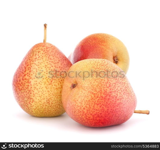 Ripe pear fruit isolated on white background cutout