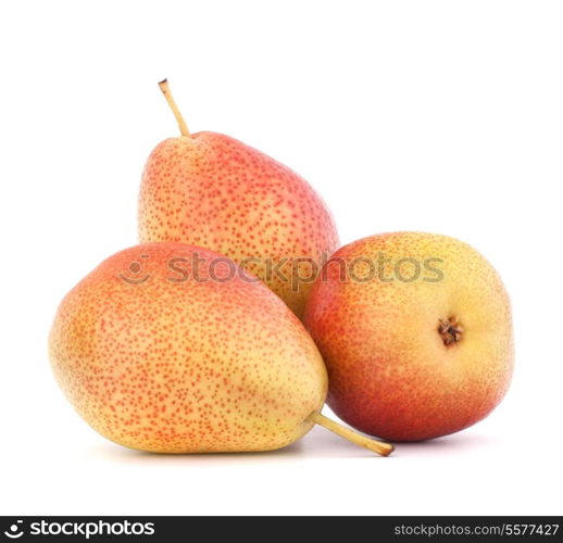 Ripe pear fruit isolated on white background cutout