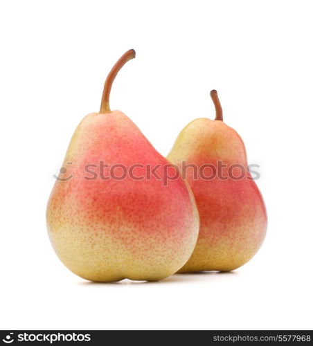 Ripe pear fruit isolated on white background cutout