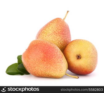 Ripe pear fruit isolated on white background cutout