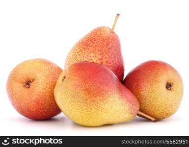 Ripe pear fruit isolated on white background cutout