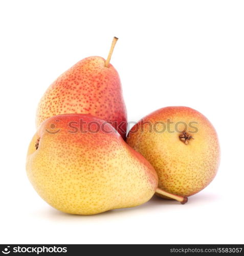 Ripe pear fruit isolated on white background cutout