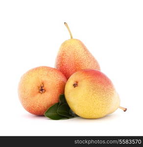 Ripe pear fruit isolated on white background cutout