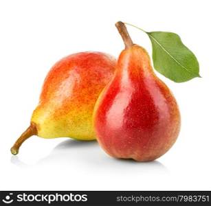 Ripe pears close-up isolated on a white background