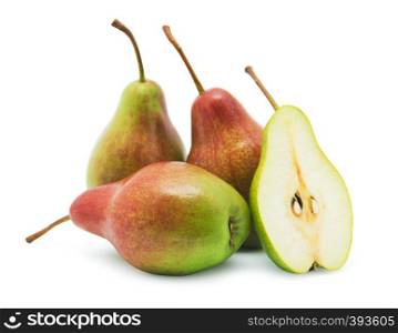 Ripe pears isolated on white