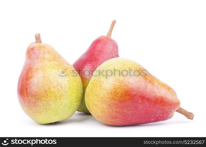 Ripe pears on a white background.