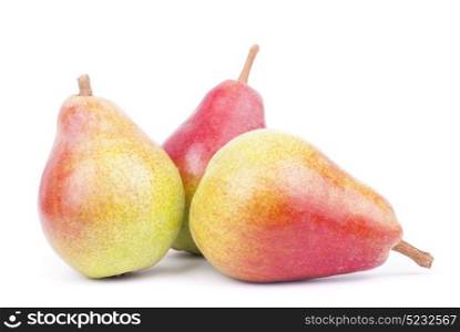 Ripe pears on a white background.