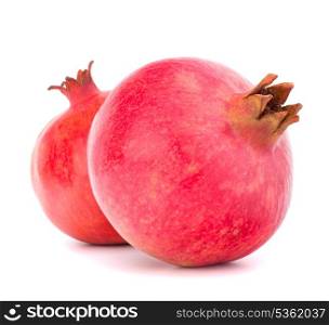 Ripe pomegranate fruit isolated on white background cutout
