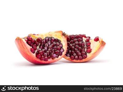 Ripe pomegranate fruit isolated on white background cutout&#xA;&#xA;