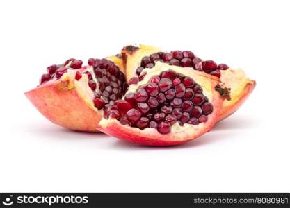 Ripe pomegranate fruit isolated on white background cutout&#xA;&#xA;