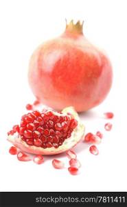 ripe pomegranate isolated