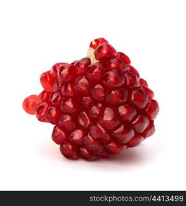 Ripe pomegranate piece isolated on white background