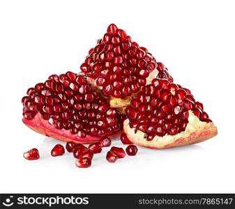Ripe pomegranates isolated on a white background.