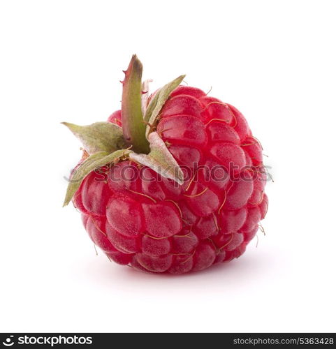 Ripe raspberries isolated on white background cutout