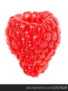 Ripe raspberry on a white background